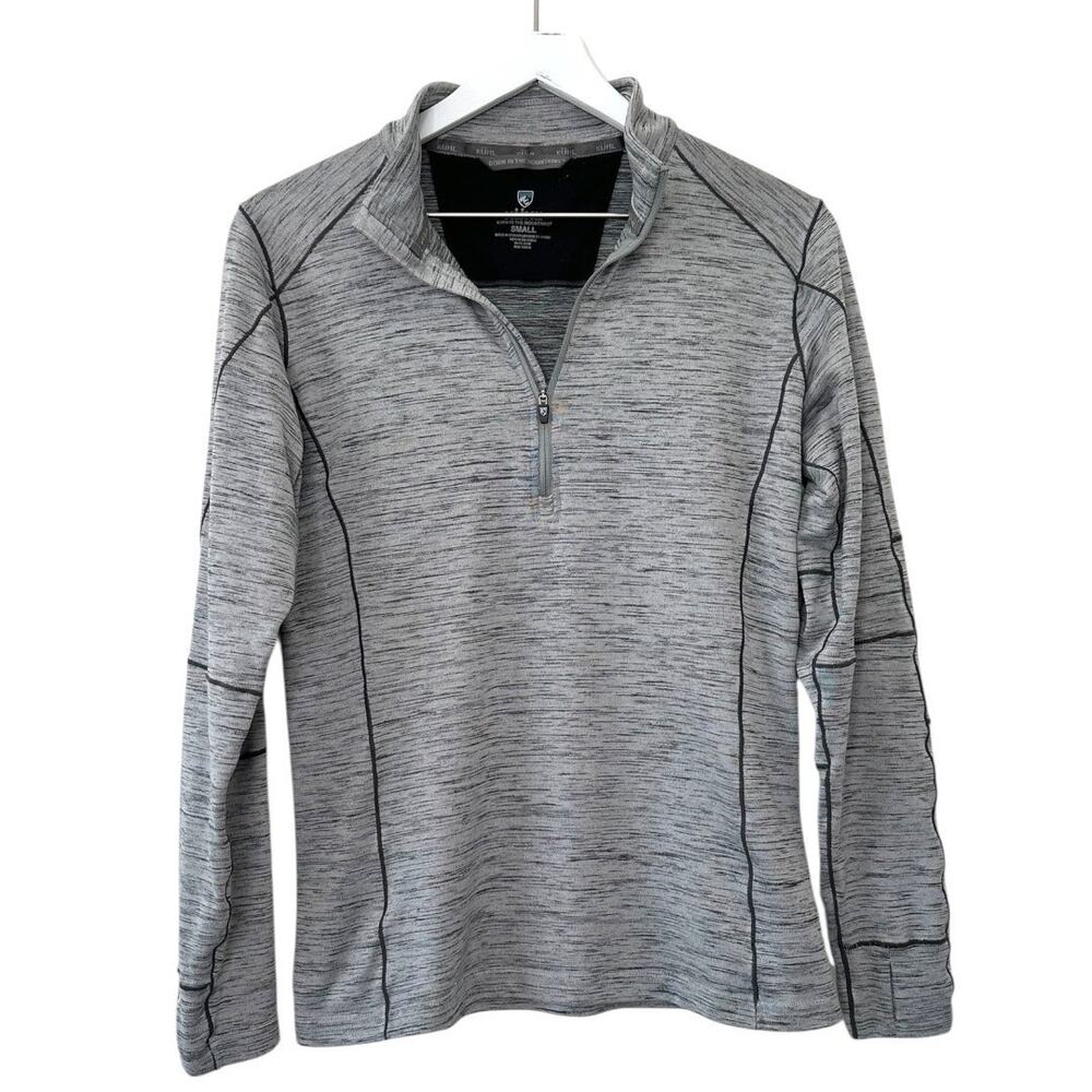 KÜHL Men’s Gray Heather Quarter Zip Pullover Athletic Top Size Small
